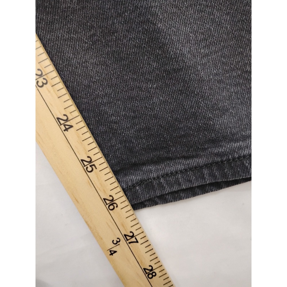 Levis Jeans Womens 28 Black Ribcage Straight Ankle Button Premium Size 30 - Picture 6 of 12